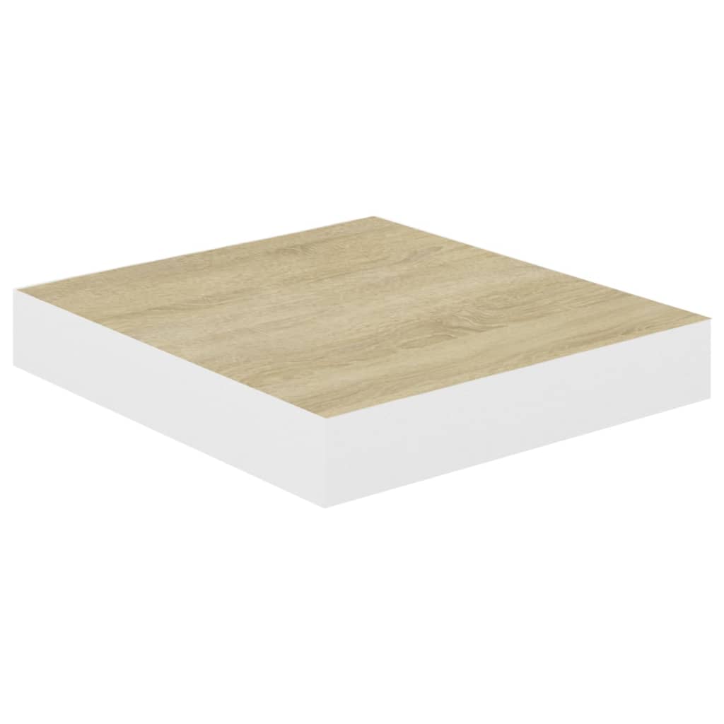 vidaXL Rafturi perete suspendate 4 buc. alb/stejar 23x23,5x3,8 cm MDF vidaXL Rafturi perete suspendate 4 buc. alb/stejar 23x23,5x3,8 cm MDF