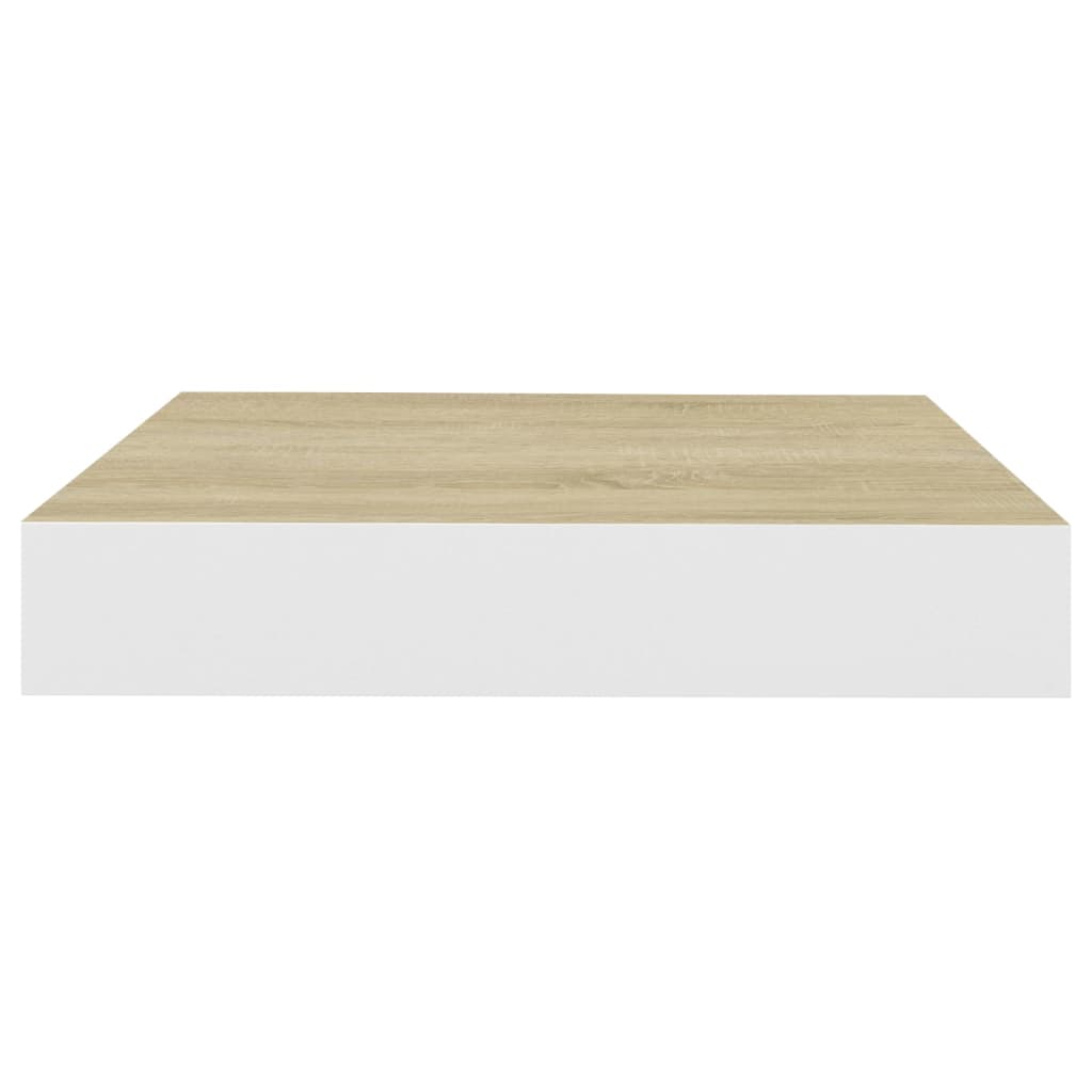 vidaXL Rafturi perete suspendate 4 buc. alb/stejar 23x23,5x3,8 cm MDF vidaXL Rafturi perete suspendate 4 buc. alb/stejar 23x23,5x3,8 cm MDF