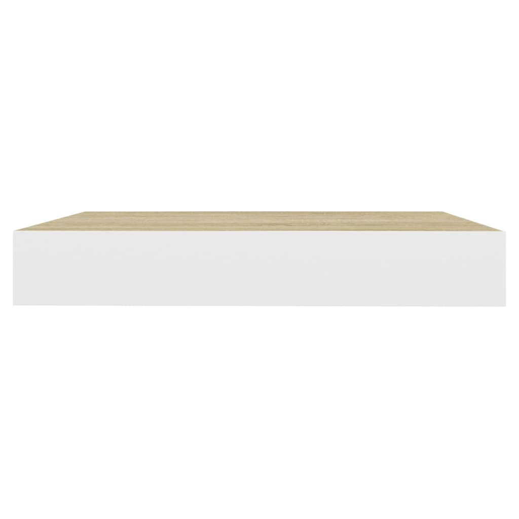 vidaXL Rafturi perete suspendate 4 buc. alb/stejar 23x23,5x3,8 cm MDF vidaXL Rafturi perete suspendate 4 buc. alb/stejar 23x23,5x3,8 cm MDF