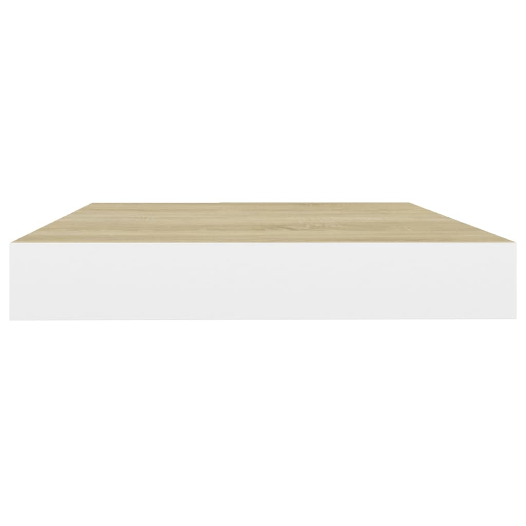 vidaXL Rafturi perete suspendate 2 buc. alb/stejar 40x23x3,8 cm MDF vidaXL Rafturi perete suspendate 2 buc. alb/stejar 40x23x3,8 cm MDF