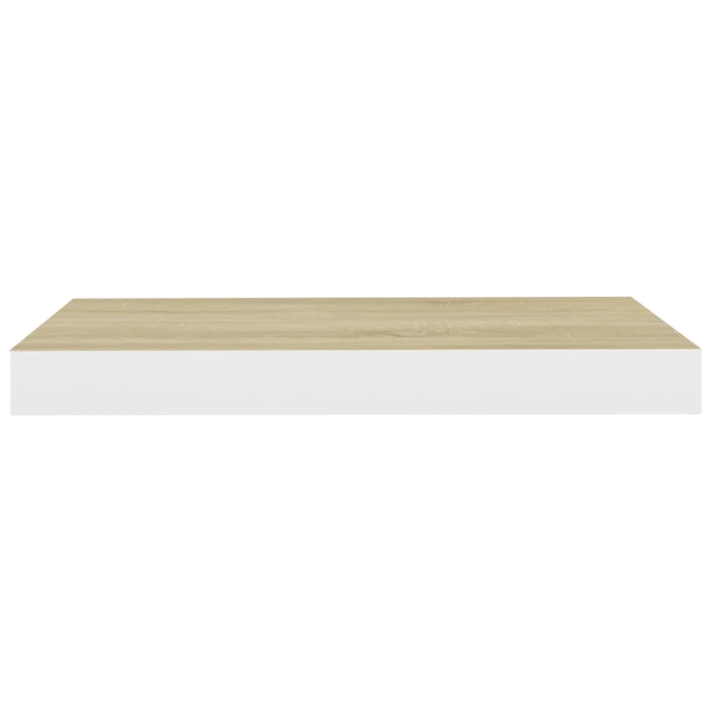 vidaXL Raft de perete suspendat, stejar și alb, 50x23x3,8 cm, MDF vidaXL Raft de perete suspendat, stejar și alb, 50x23x3,8 cm, MDF