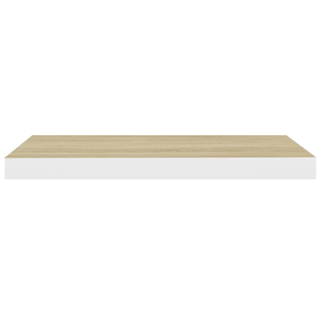 vidaXL Rafturi perete suspendate 2 buc. alb/stejar 60x23,5x3,8 cm MDF vidaXL Rafturi perete suspendate 2 buc. alb/stejar 60x23,5x3,8 cm MDF