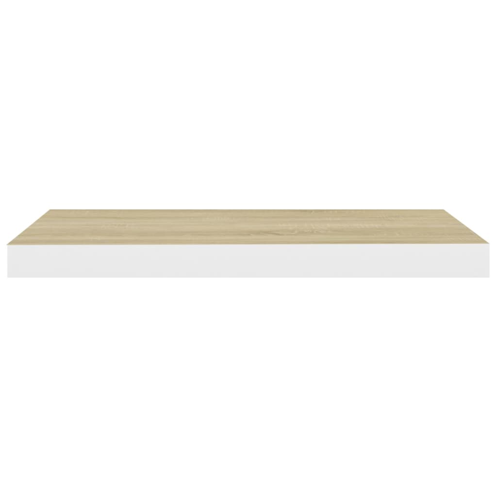 vidaXL Rafturi perete suspendate 4 buc. alb/stejar 60x23,5x3,8 cm MDF