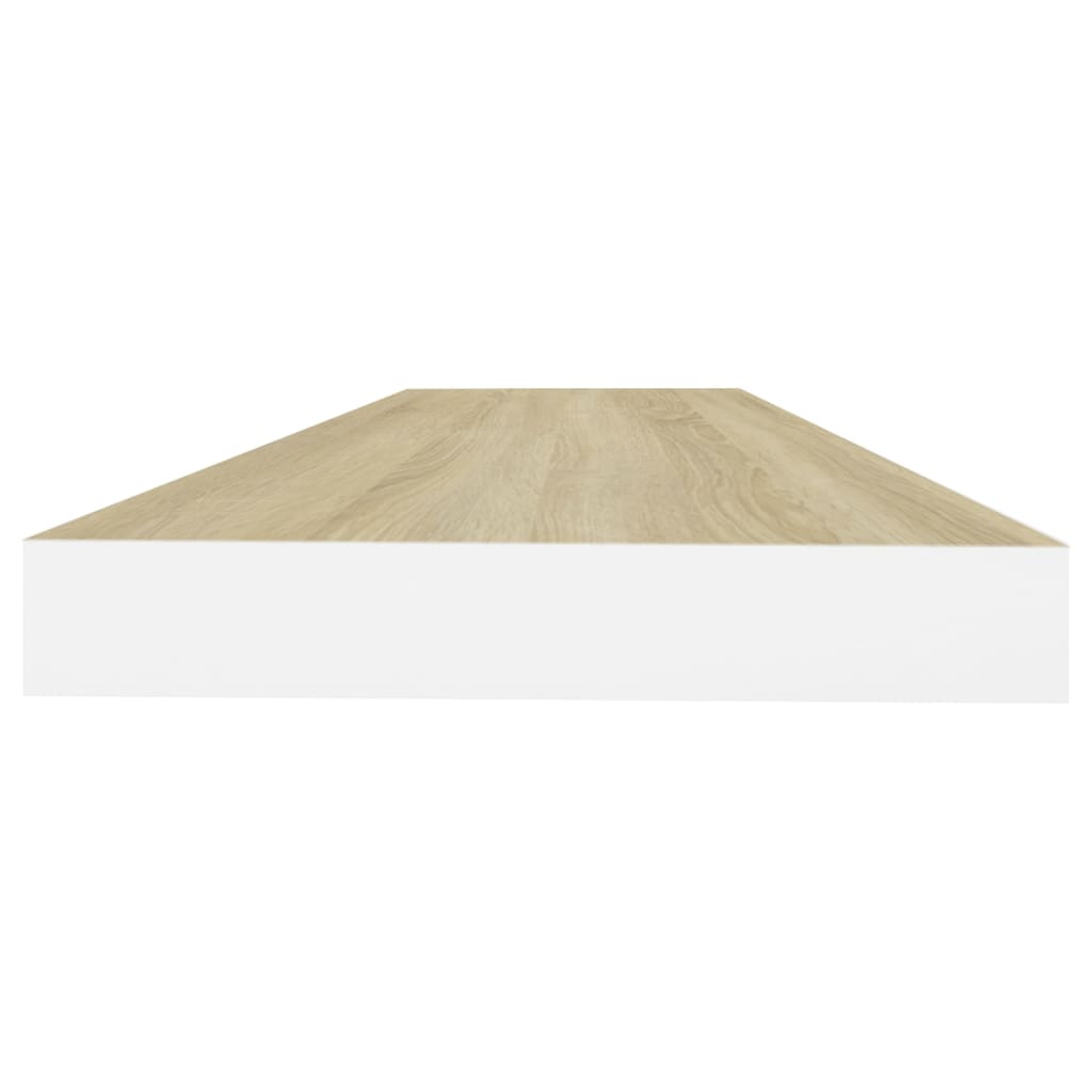 vidaXL Rafturi perete suspendate 4 buc. stejar/alb 80x23,5x3,8 cm, MDF