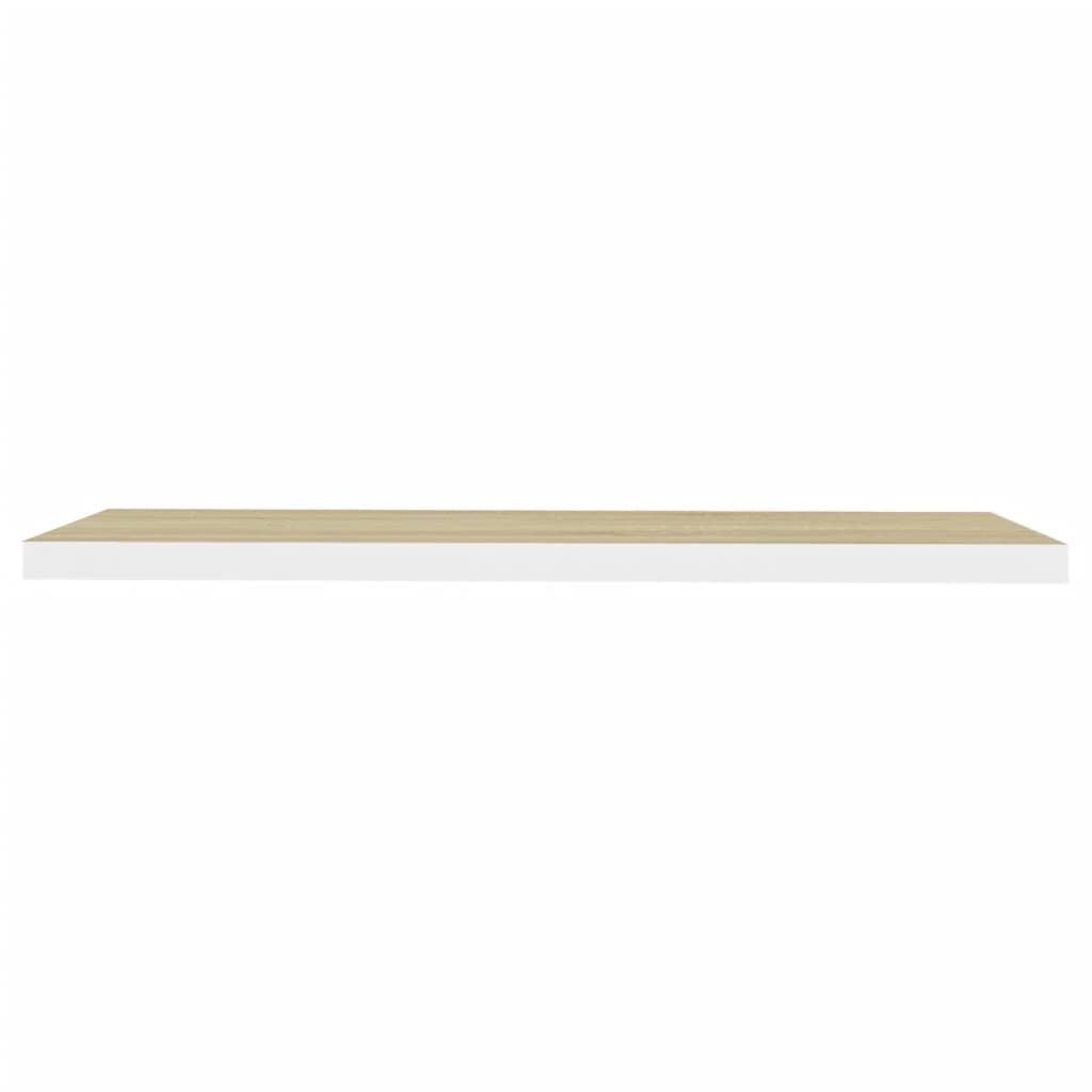 vidaXL Raft de perete suspendat, stejar și alb, 90x23,5x3,8 cm, MDF