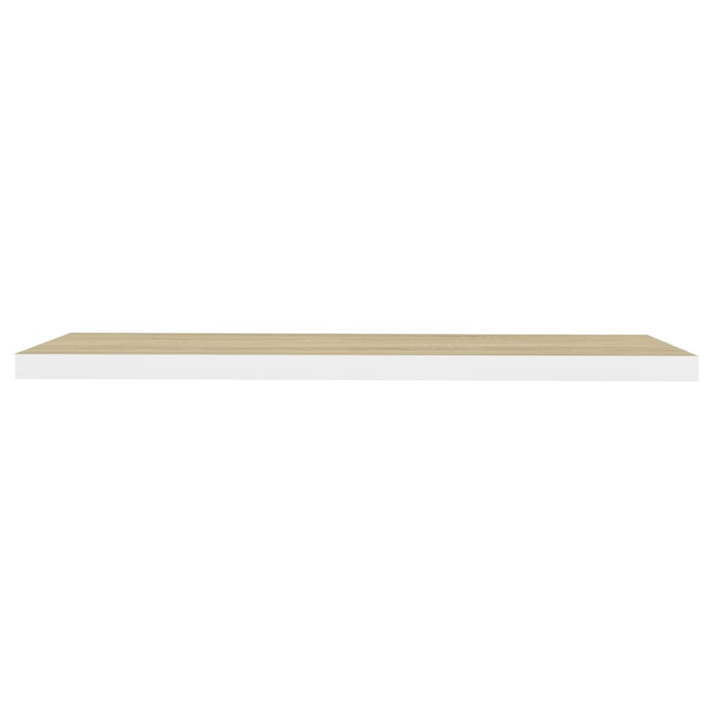 vidaXL Rafturi perete suspendate 2 buc. stejar/alb 90x23,5x3,8 cm MDF