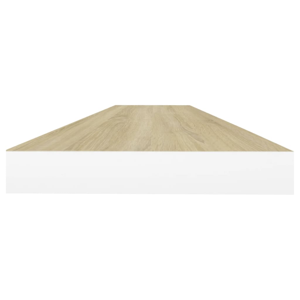 vidaXL Rafturi perete suspendate 4 buc. stejar/alb 90x23,5x3,8 cm MDF