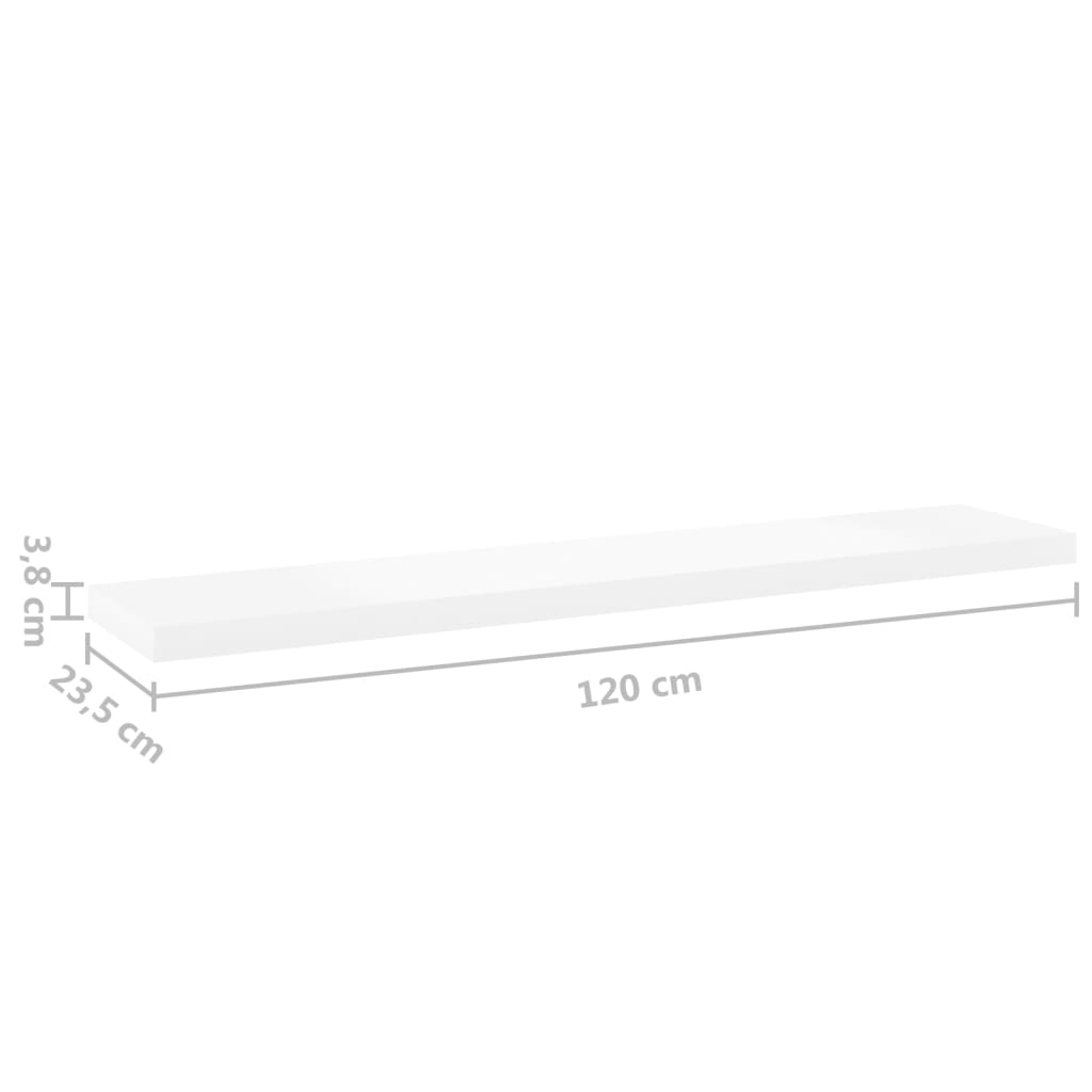 vidaXL Raft de perete suspendat, stejar și alb, 120x23,5x3,8 cm, MDF