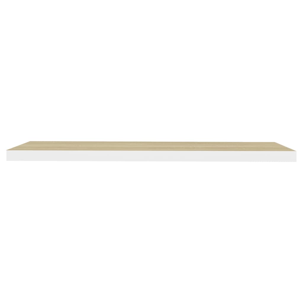 vidaXL Rafturi perete suspendate 4 buc. stejar/alb 120x23,5x3,8 cm MDF