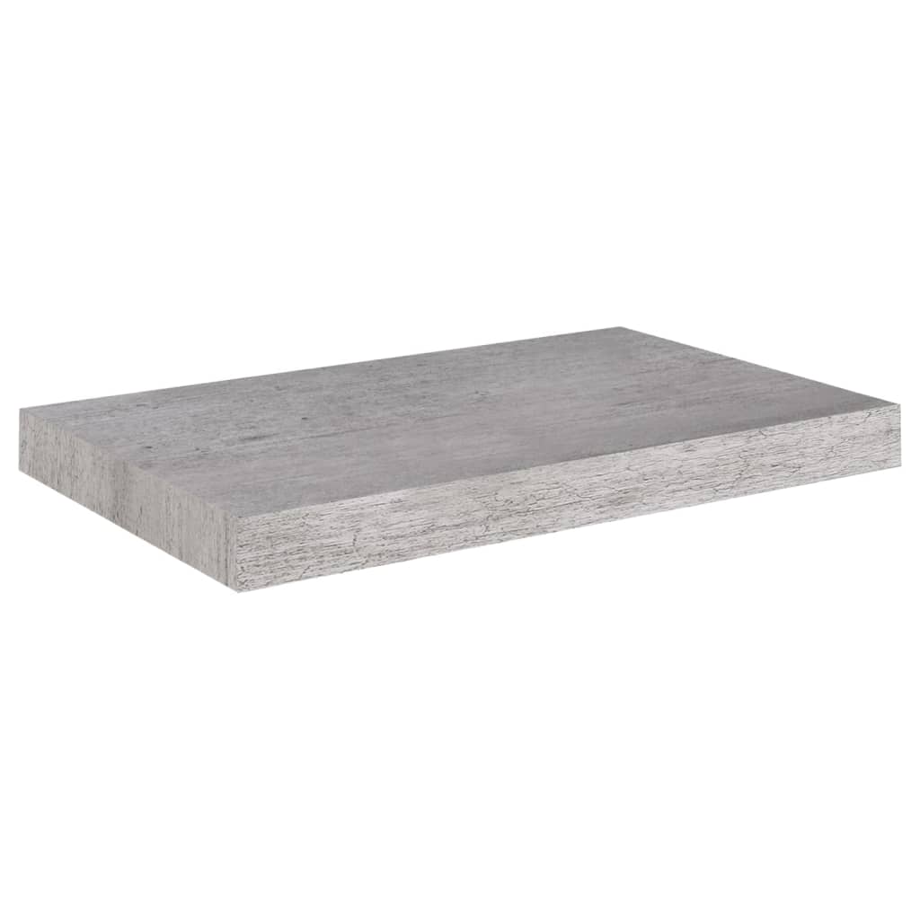 vidaXL Rafturi de perete suspendate 2 buc. gri beton 50x23x3,8 cm MDF