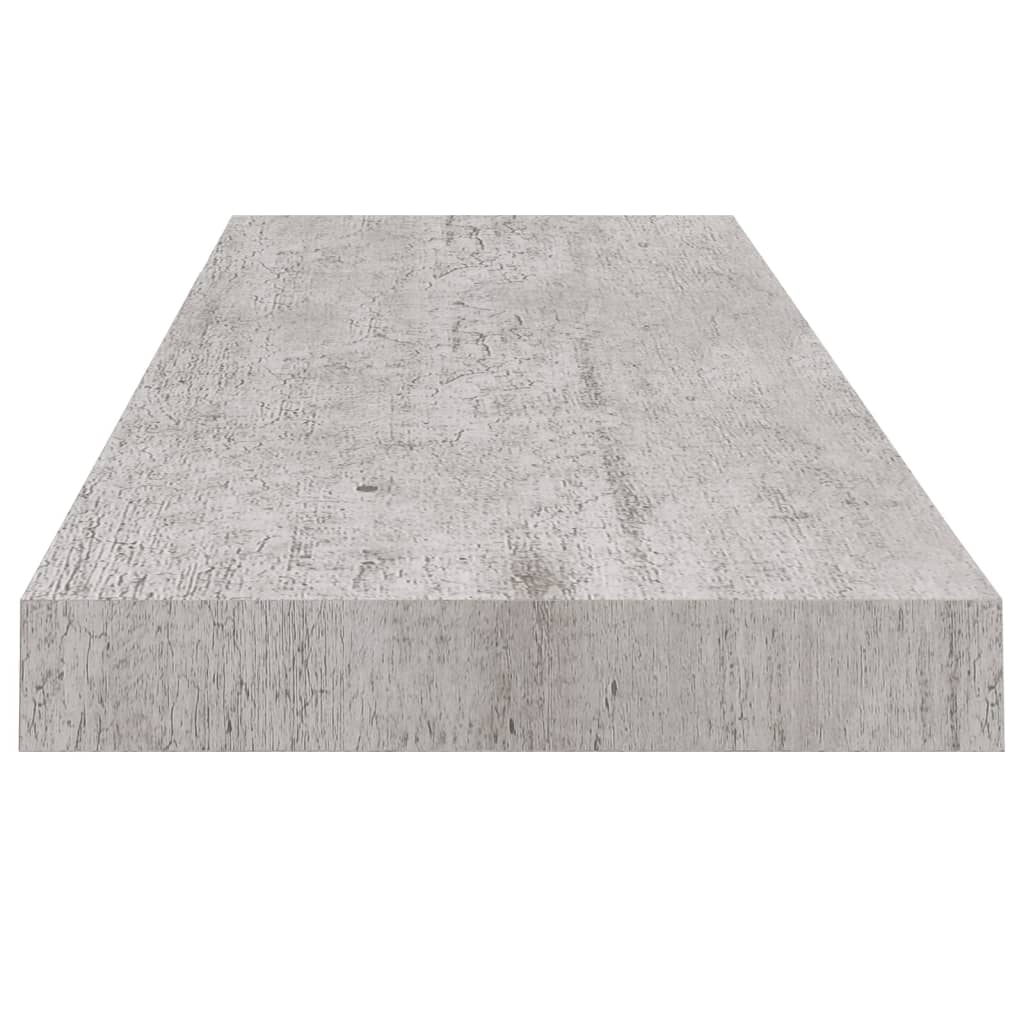 vidaXL Rafturi de perete suspendate,2 buc,gri beton,80x23,5x3,8 cm,MDF
