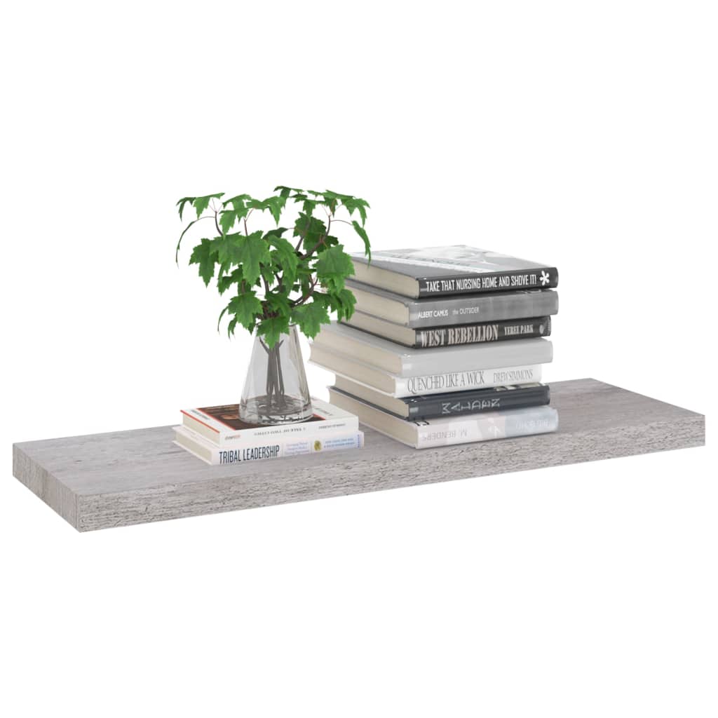 vidaXL Rafturi de perete suspendate,4 buc,gri beton,80x23,5x3,8 cm,MDF