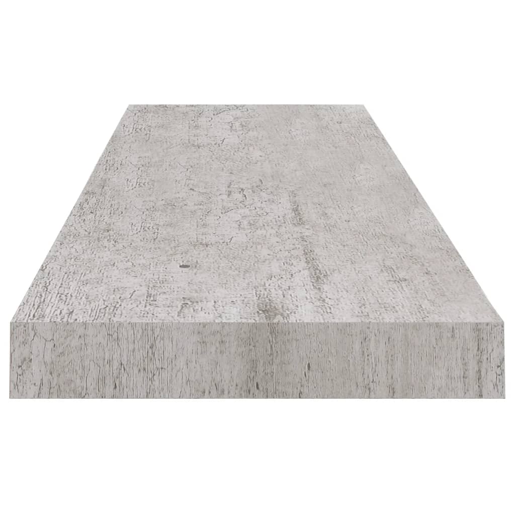 vidaXL Rafturi perete suspendate 2 buc. gri beton 90x23,5x3,8 cm MDF