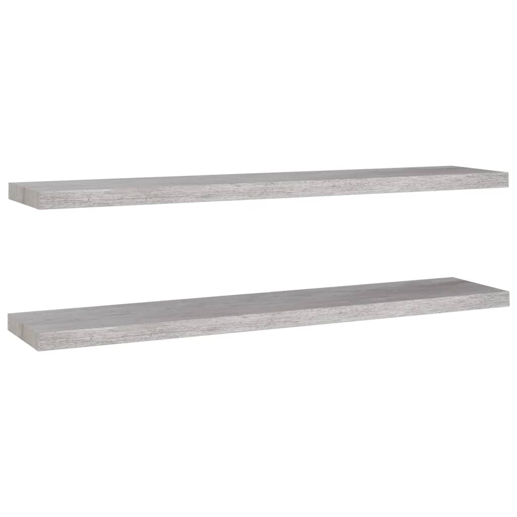 vidaXL Rafturi perete suspendate 2 buc. gri beton 120x23,5x3,8 cm MDF vidaXL Rafturi perete suspendate 2 buc. gri beton 120x23,5x3,8 cm MDF