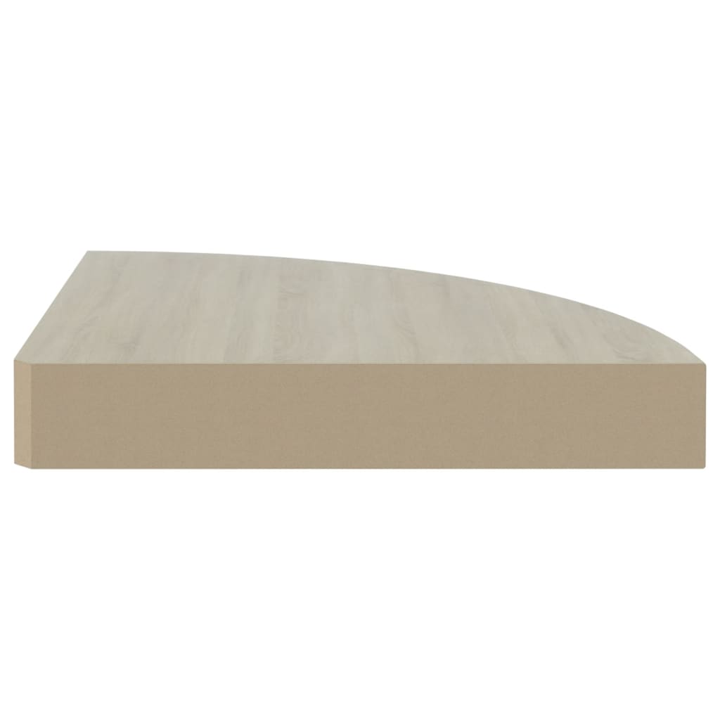 vidaXL Rafturi de perete de colț 4 buc. stejar și alb 25x25x3,8cm MDF