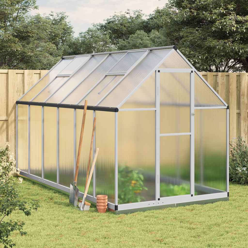 vidaXL Sere cu cadru de bază, argintiu, 334x169x202 cm, aluminiu vidaXL Sere cu cadru de bază, argintiu, 334x169x202 cm, aluminiu