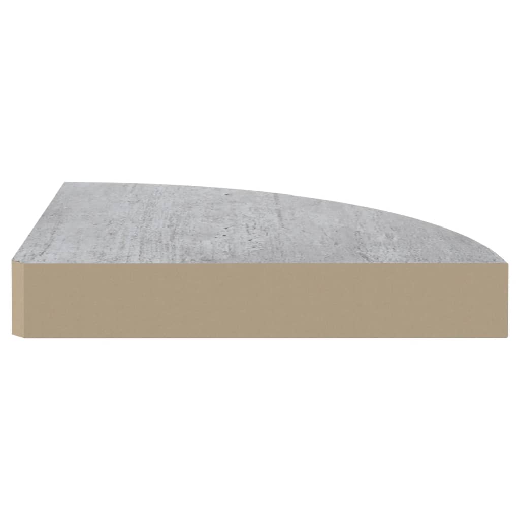 vidaXL Raft de colț de perete, gri beton, 25x25x3,8 cm, MDF vidaXL Raft de colț de perete, gri beton, 25x25x3,8 cm, MDF