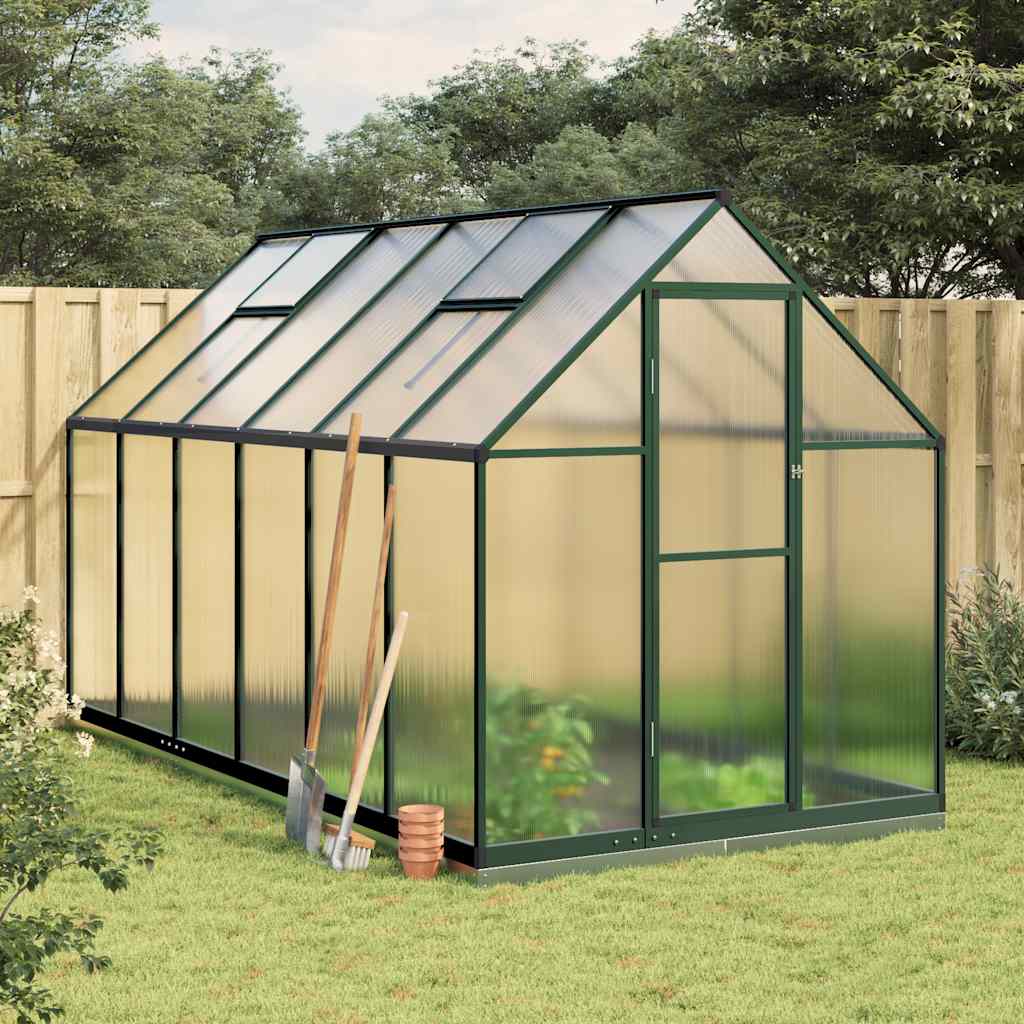 vidaXL Sere cu cadru de bază, verde, 334x169x202 cm, aluminiu vidaXL Sere cu cadru de bază, verde, 334x169x202 cm, aluminiu
