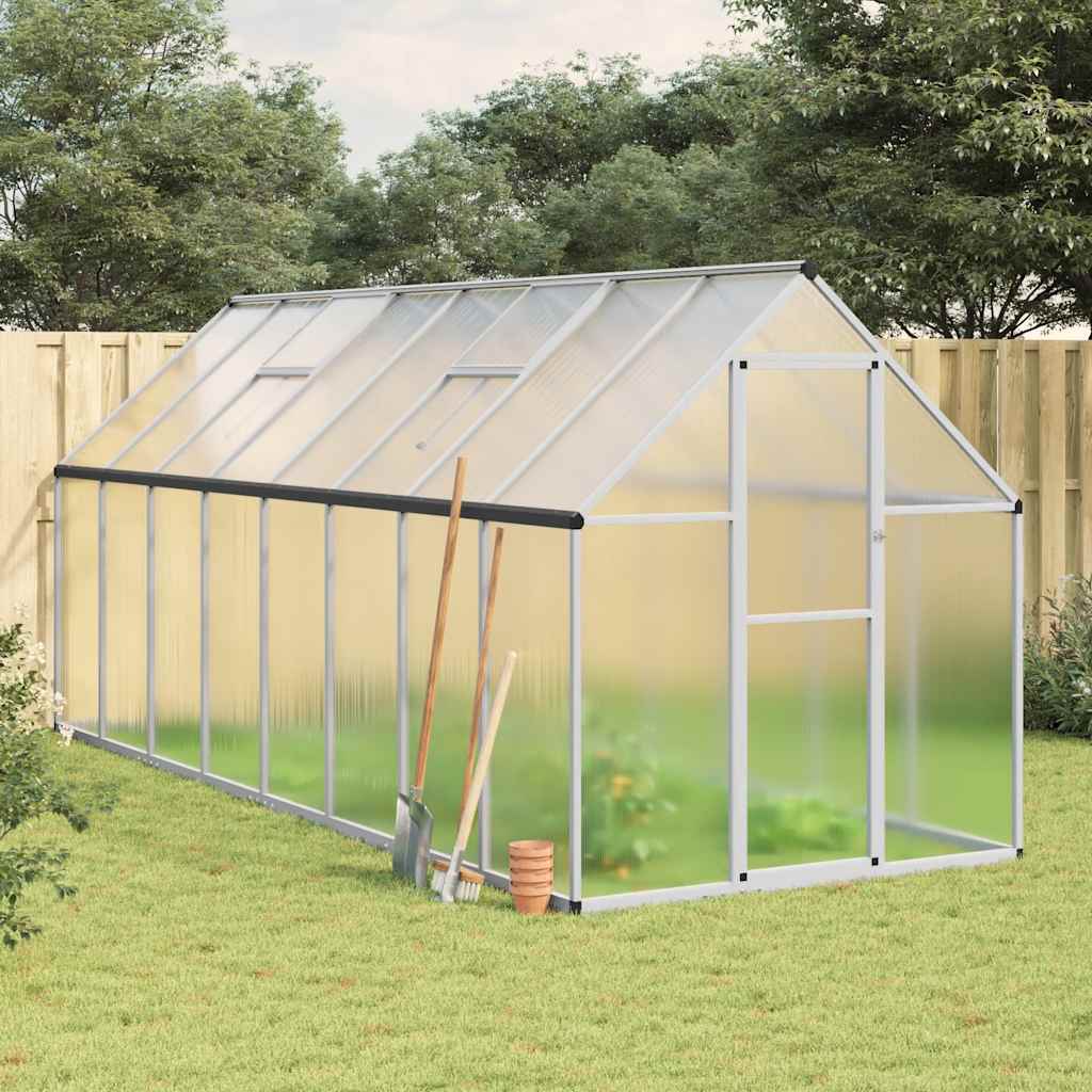 vidaXL Sere cu cadru de bază, argintiu, 445x169x195 cm, aluminiu vidaXL Sere cu cadru de bază, argintiu, 445x169x195 cm, aluminiu