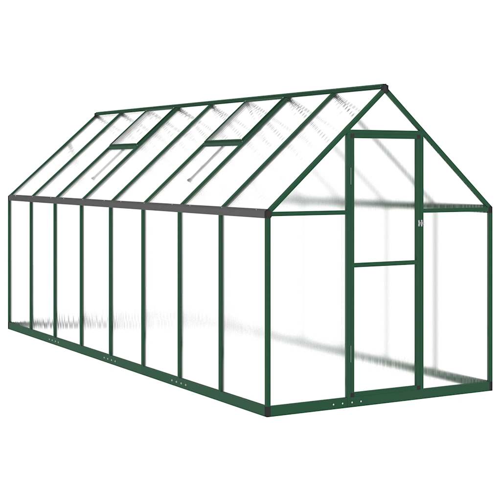 vidaXL Sere cu cadru de bază, verde, 445x169x195 cm, aluminiu vidaXL Sere cu cadru de bază, verde, 445x169x195 cm, aluminiu
