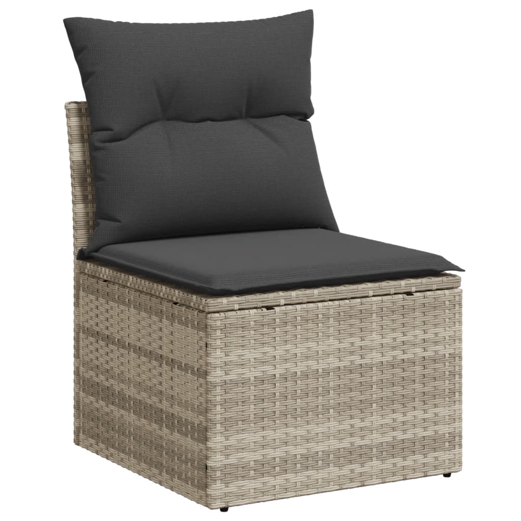 vidaXL Set mobilier de grădină cu perne, 8 piese gri deschis poliratan vidaXL Set mobilier de grădină cu perne, 8 piese gri deschis poliratan