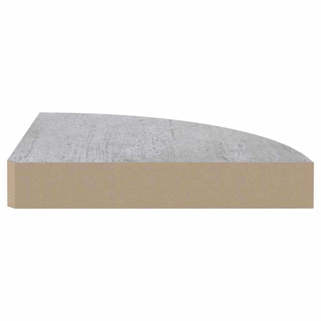vidaXL Rafturi de colț de perete 2 buc. gri beton 35x35x3,8 cm MDF