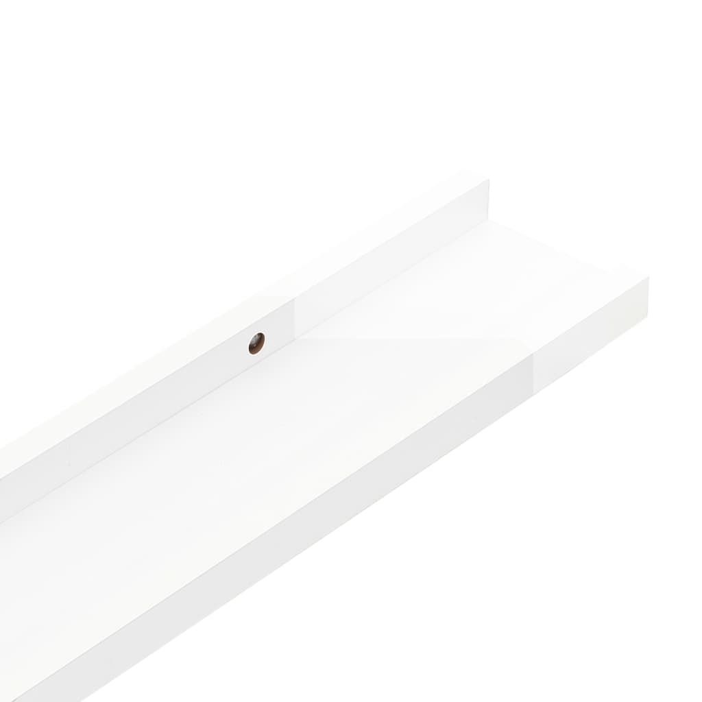 vidaXL Rafturi de perete, 2 buc., alb extralucios, 115x9x3 cm