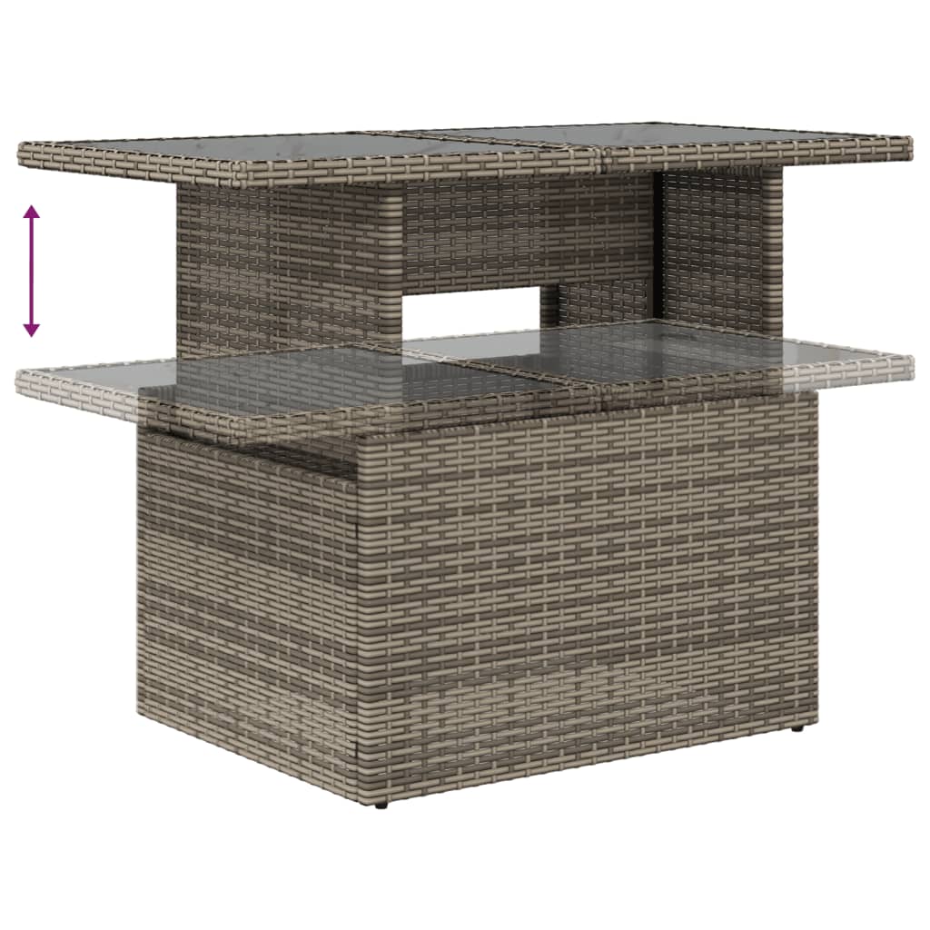 vidaXL Set mobilier grădină cu perne, 6 piese, gri, poliratan vidaXL Set mobilier grădină cu perne, 6 piese, gri, poliratan