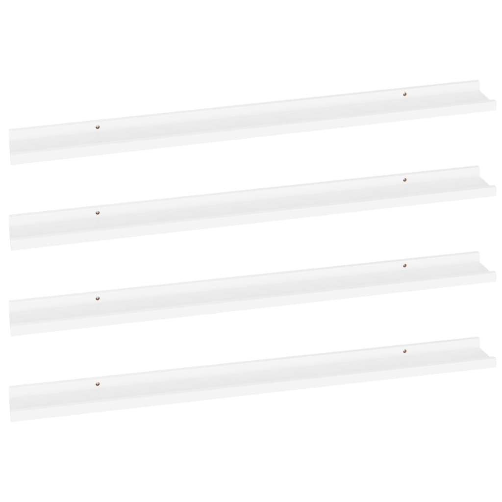 vidaXL Rafturi de perete, 4 buc., alb, 100x9x3 cm