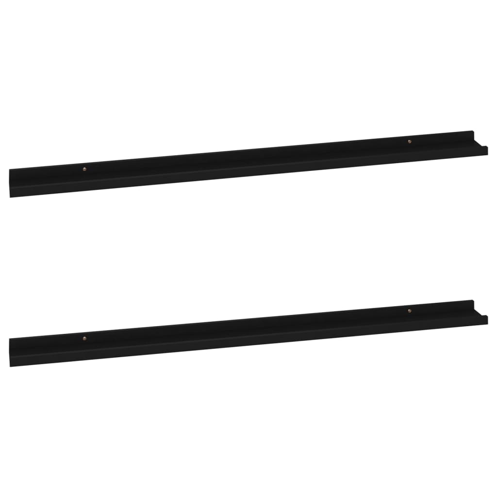 vidaXL Rafturi de perete, 2 buc., negru, 115x9x3 cm