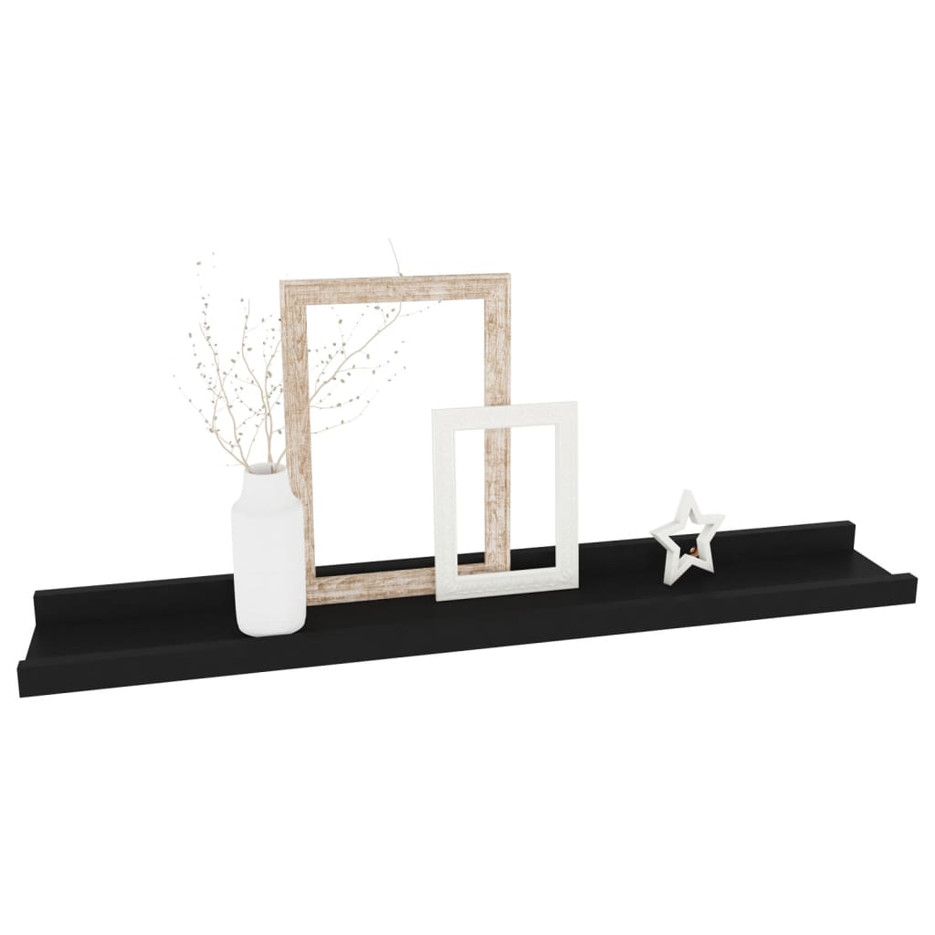 vidaXL Rafturi de perete, 4 buc., negru, 60x9x3 cm vidaXL Rafturi de perete, 4 buc., negru, 60x9x3 cm