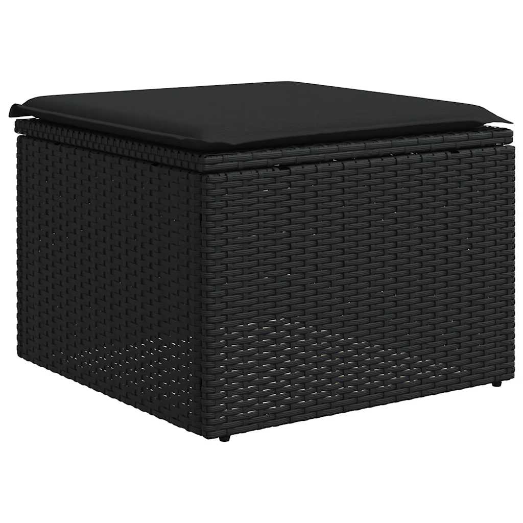 vidaXL Set mobilier de grădină cu perne, 8 piese, negru, poliratan vidaXL Set mobilier de grădină cu perne, 8 piese, negru, poliratan