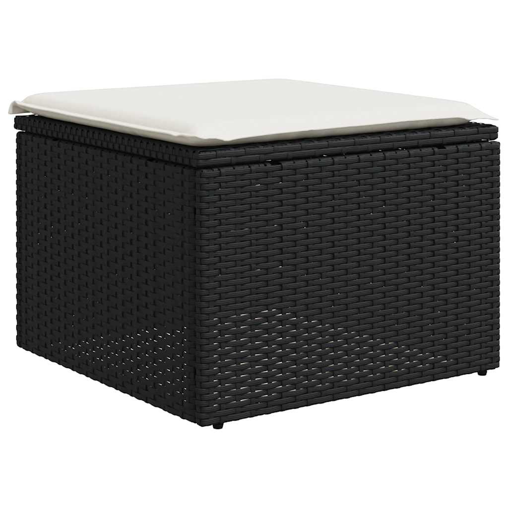 vidaXL Set mobilier de grădină cu perne, 9 piese, negru, poliratan vidaXL Set mobilier de grădină cu perne, 9 piese, negru, poliratan