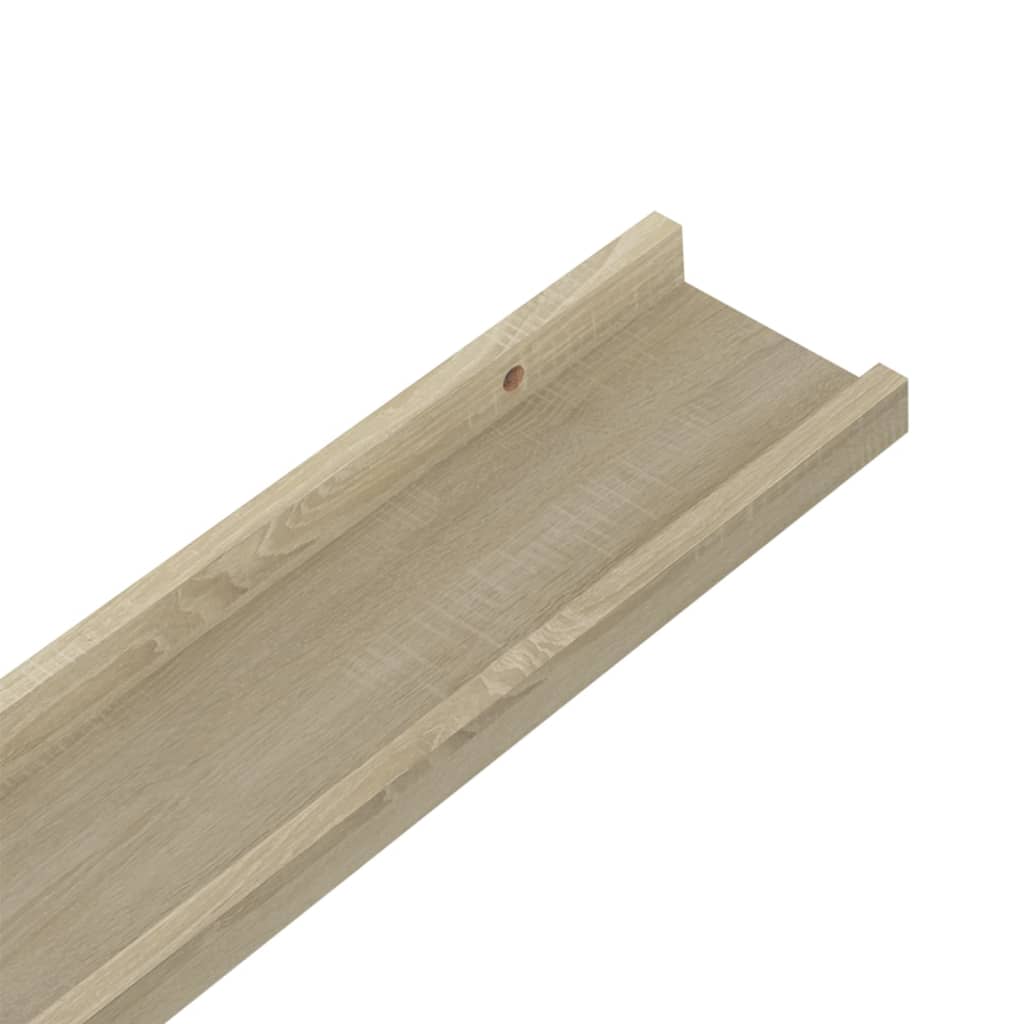 vidaXL Rafturi de perete, 2 buc., stejar sonoma, 40x9x3 cm