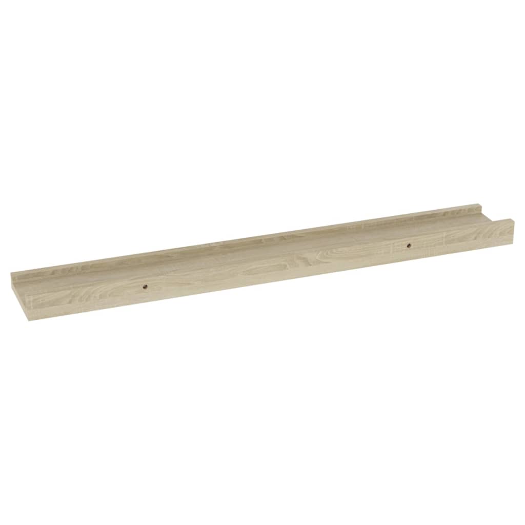 vidaXL Rafturi de perete, 2 buc., stejar sonoma, 60x9x3 cm
