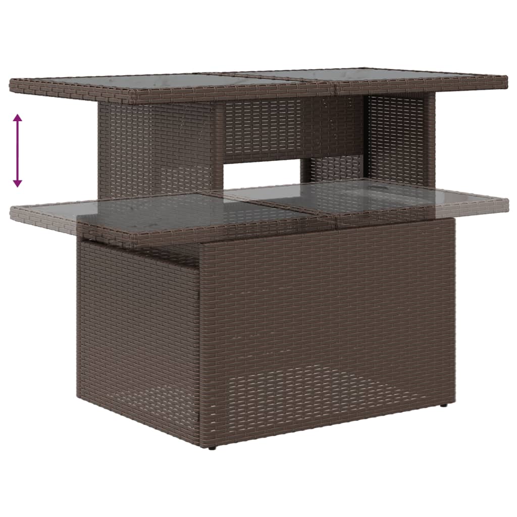 vidaXL Set canapele de grădină cu perne, 11 piese, maro, poliratan vidaXL Set canapele de grădină cu perne, 11 piese, maro, poliratan