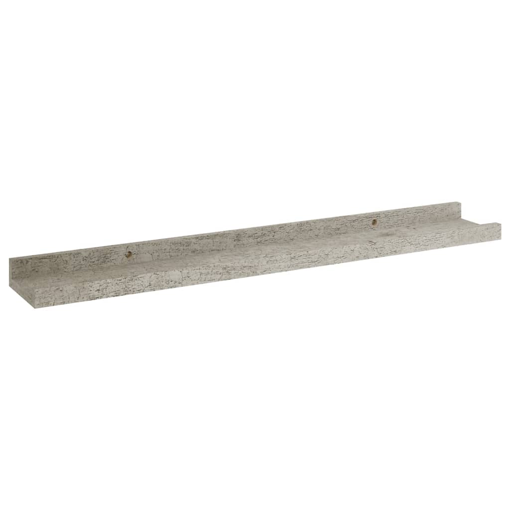 vidaXL Rafturi de perete, 2 buc., gri beton, 60x9x3 cm