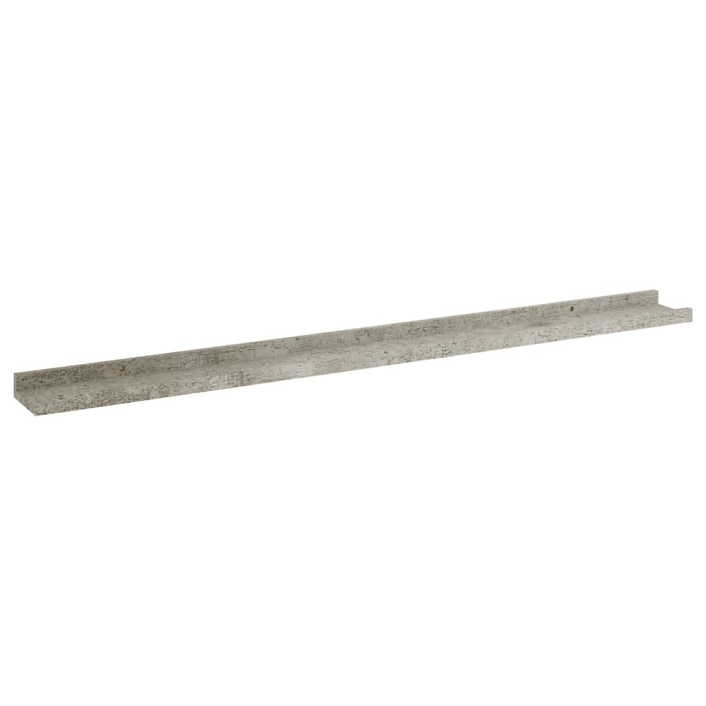vidaXL Rafturi de perete, 2 buc., gri beton, 100x9x3 cm