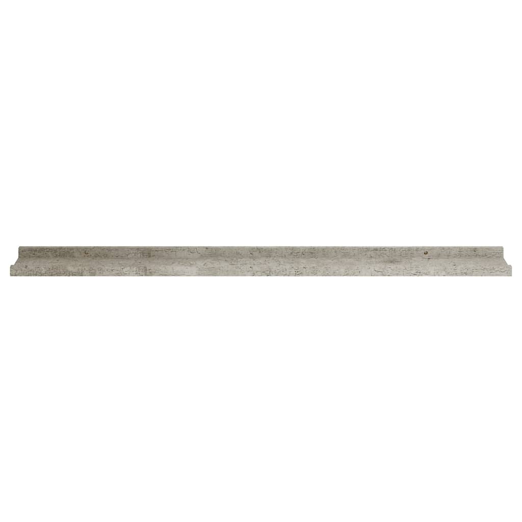 vidaXL Rafturi de perete, 2 buc., gri beton, 100x9x3 cm