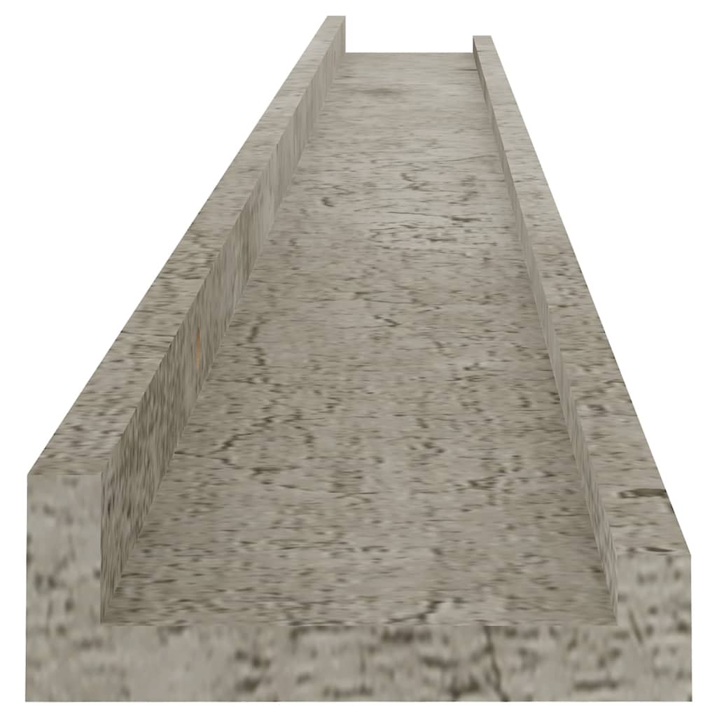 vidaXL Rafturi de perete, 2 buc., gri beton, 100x9x3 cm