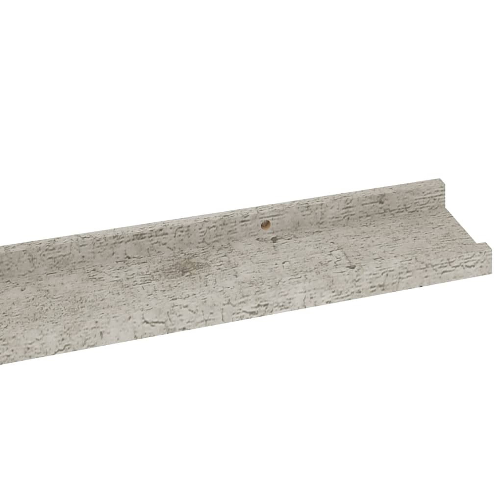 vidaXL Rafturi de perete, 2 buc., gri beton, 100x9x3 cm