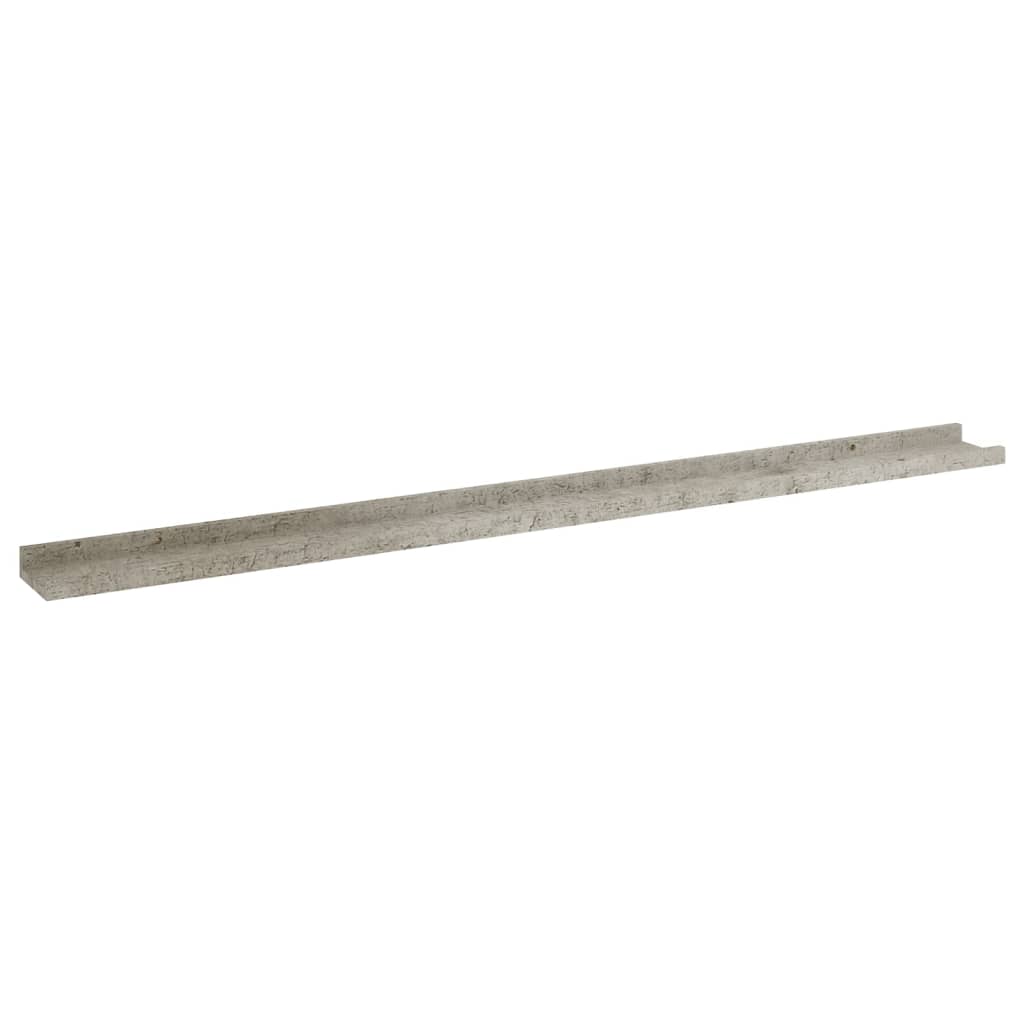 vidaXL Rafturi de perete, 2 buc., gri beton, 115x9x3 cm