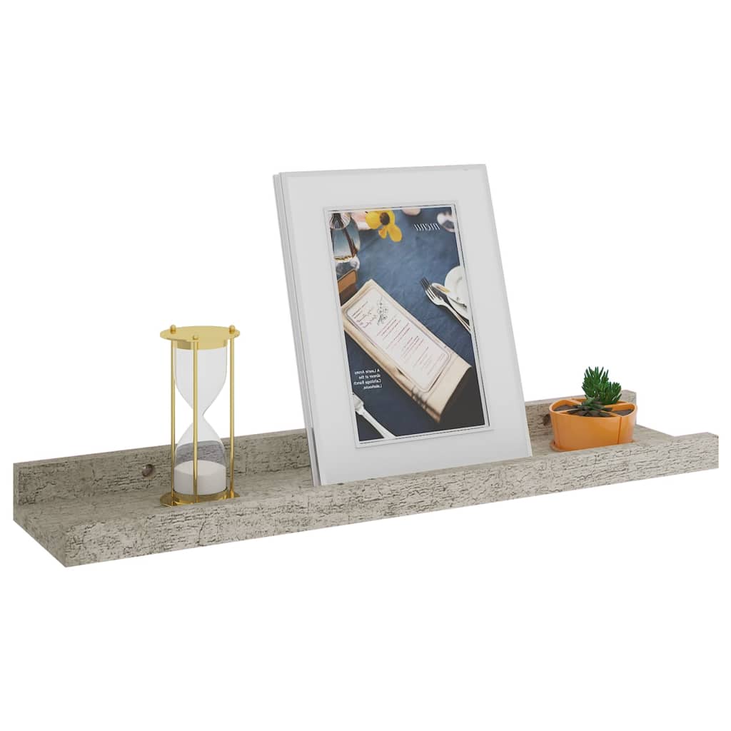 vidaXL Rafturi de perete, 4 buc., gri beton, 40x9x3 cm