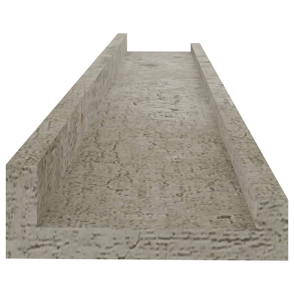 vidaXL Rafturi de perete, 4 buc., gri beton, 60x9x3 cm