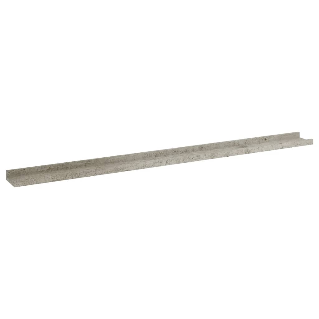 vidaXL Rafturi de perete, 4 buc., gri beton, 115x9x3 cm