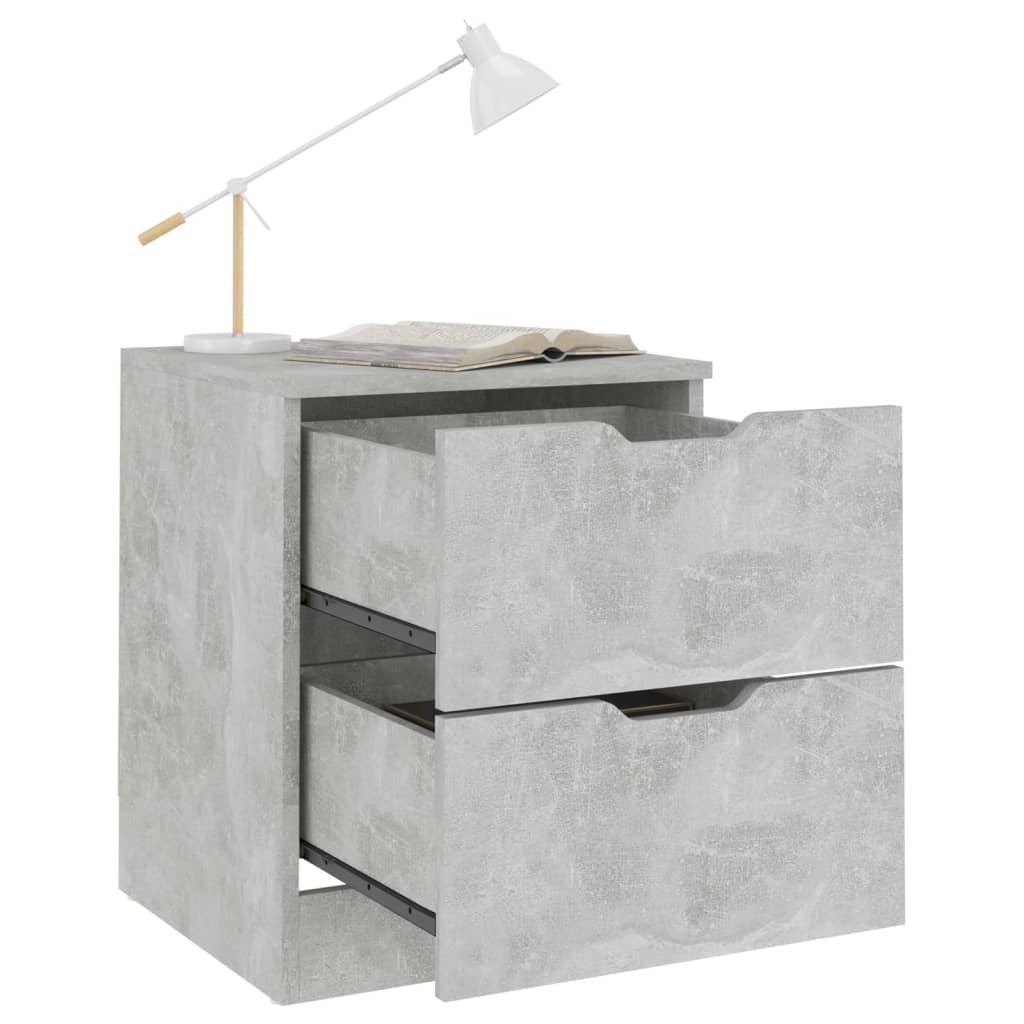 vidaXL Noptieră, gri beton, 40x40x50 cm, lemn prelucrat