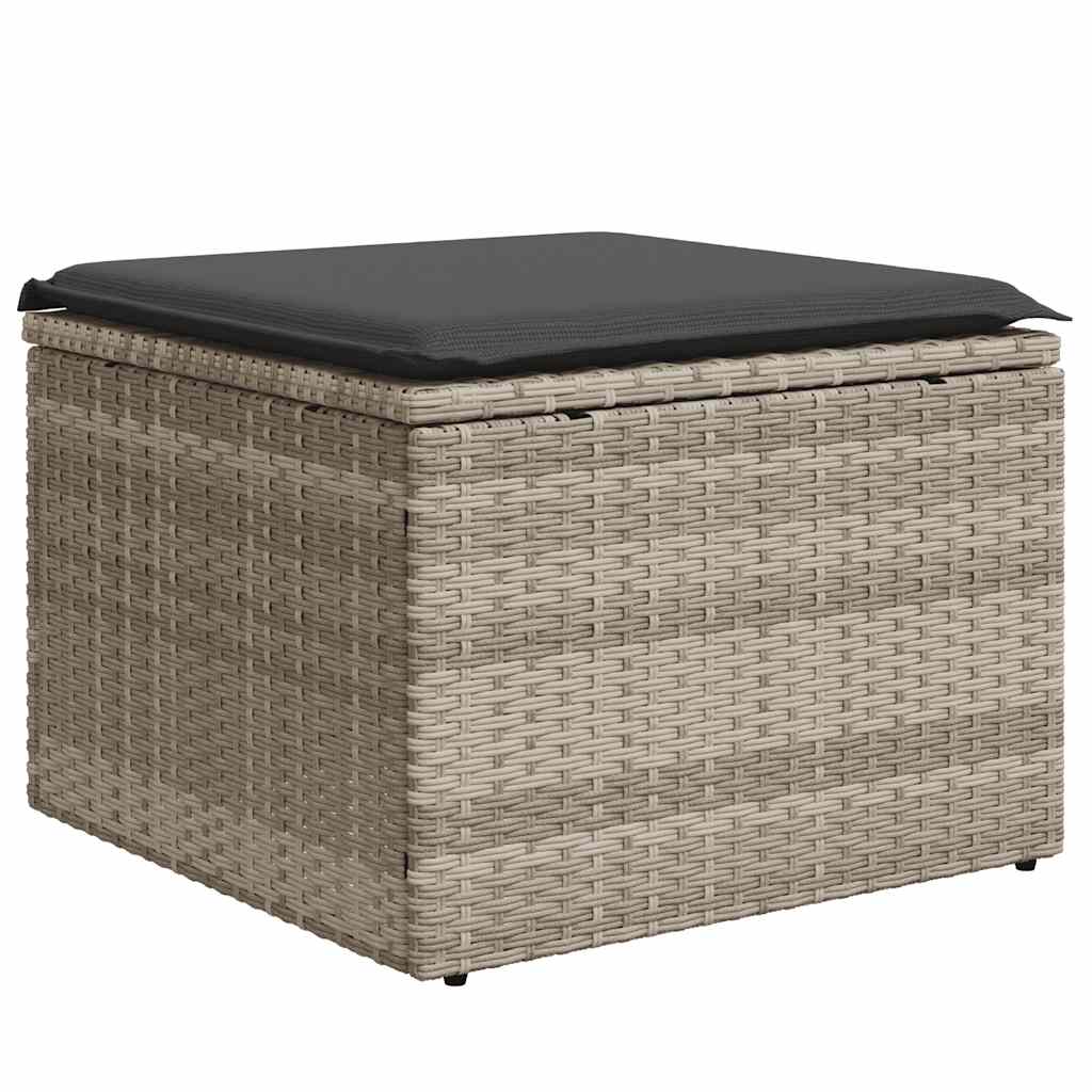 vidaXL Set mobilier de grădină cu perne, 8 piese gri deschis poliratan