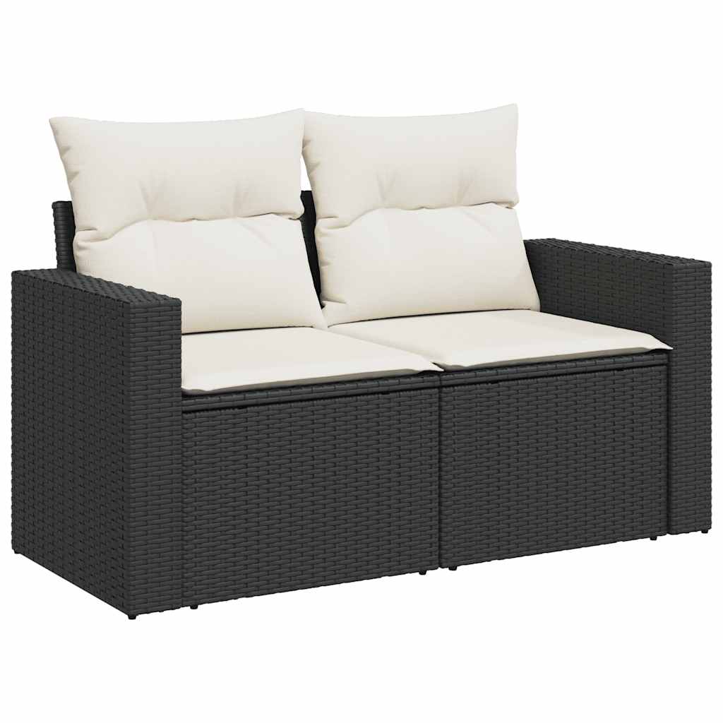 vidaXL Set canapele de grădină cu perne, 10 piese, negru, poliratan vidaXL Set canapele de grădină cu perne, 10 piese, negru, poliratan