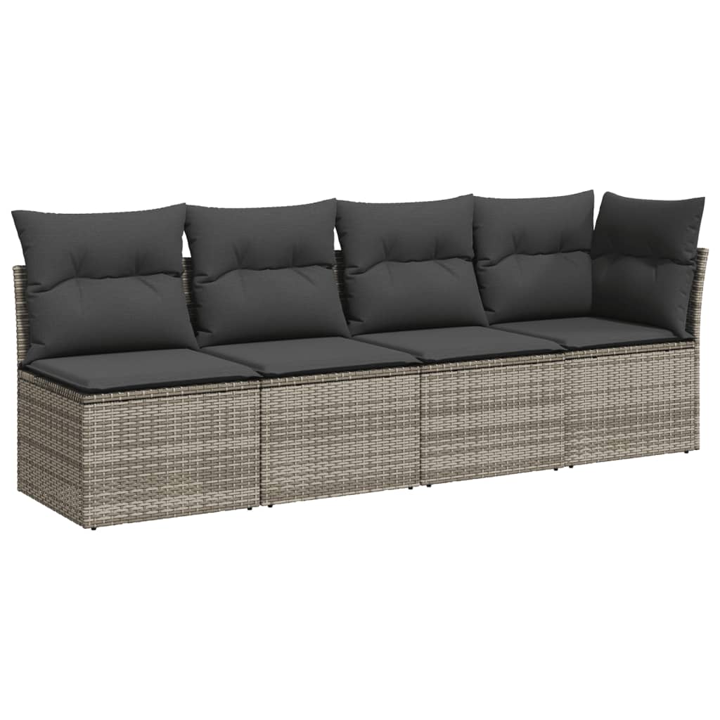 vidaXL Set canapele de grădină cu perne, 11 piese, gri, poliratan vidaXL Set canapele de grădină cu perne, 11 piese, gri, poliratan