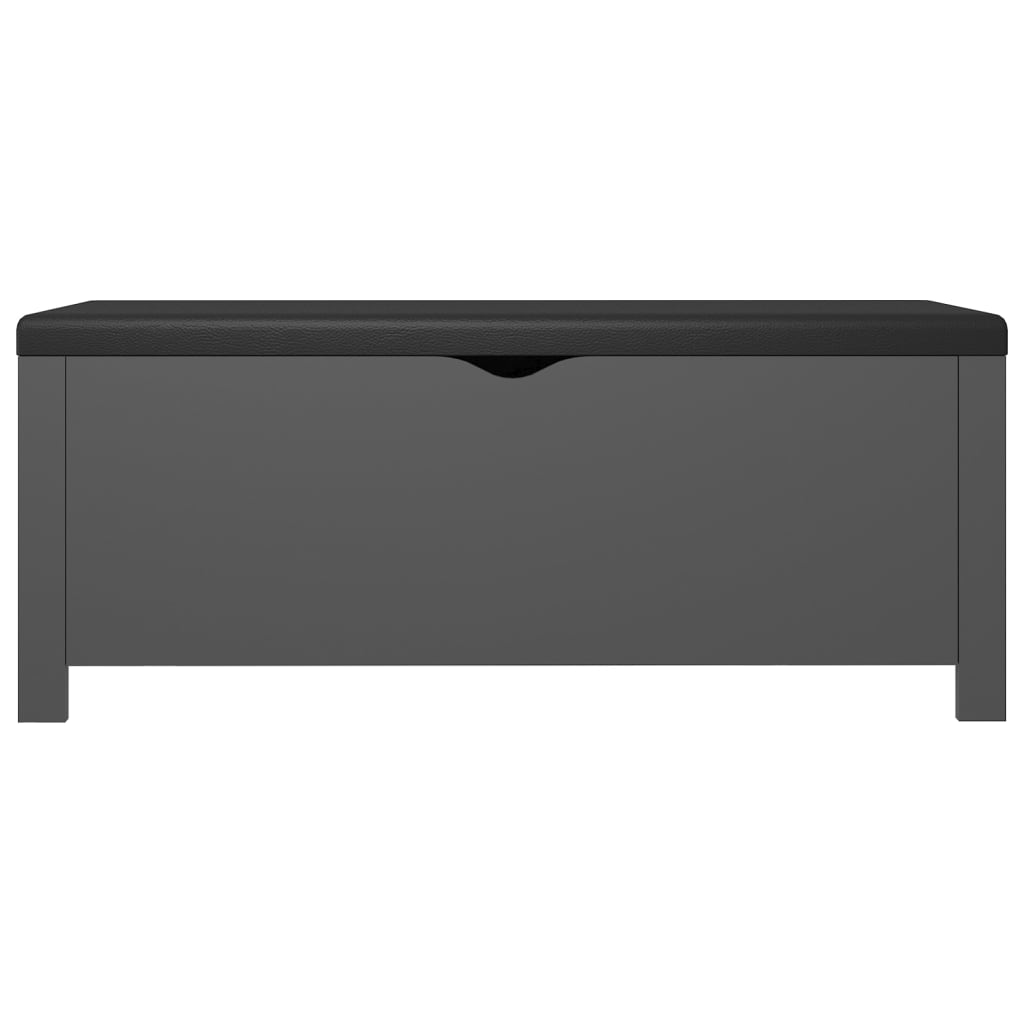 vidaXL Cutie de depozitare cu pernă, gri, 105x40x45cm, lemn prelucrat vidaXL Cutie de depozitare cu pernă, gri, 105x40x45cm, lemn prelucrat